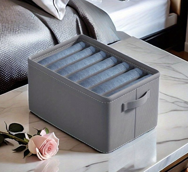 Zestaw Organizerów NA UBRANIA Pojemniki do SZAFY szuflady BIELIZNĘ