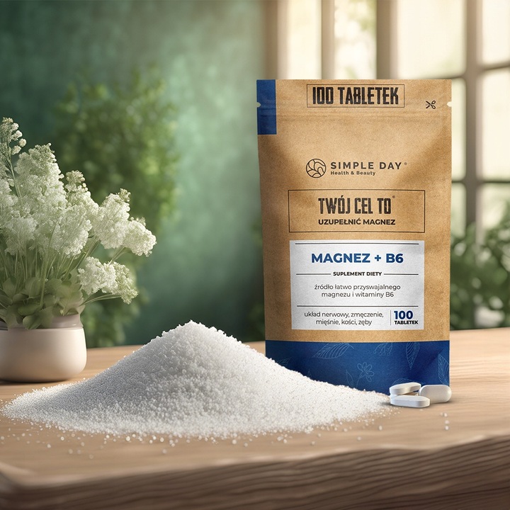 MAGNEZ CYTRYNIAN WITAMINA B6 NA STRES ZMĘCZENIE I SKURCZE 100 TABLETEK