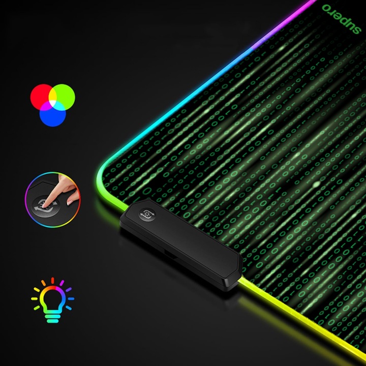 Podkładka pod myszkę gamingowa mysz xxl duża klawiaturę RBG świecąca 80x30