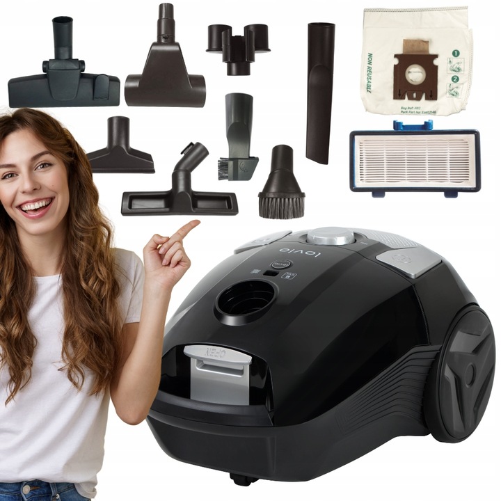 ODKURZACZ WORKOWY PRZEWODOWY MOCNY CICHY DO DOMU HEPA H13 14w1 900W