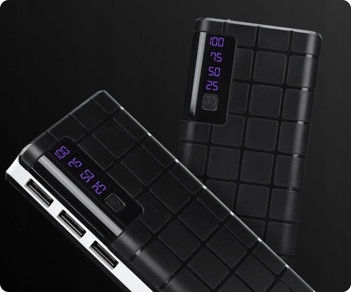 MOCNY POWERBANK 20000mAh z trzema portami USB awaryjną LATARKA LED Webski