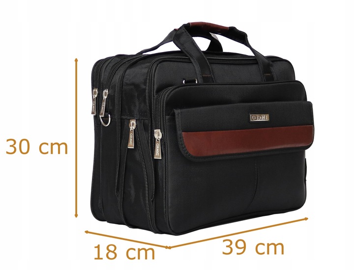 DUŻA TORBA MĘSKA DWUKOMOROWA DO PRACY NA RAMIĘ A4