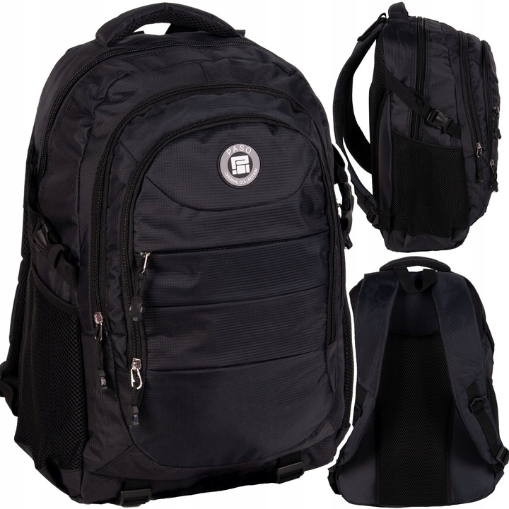 PLECAK SZKOLNY MŁODZIEŻOWY PASO DUŻY CZARNY O POJEMNOŚCI 30L