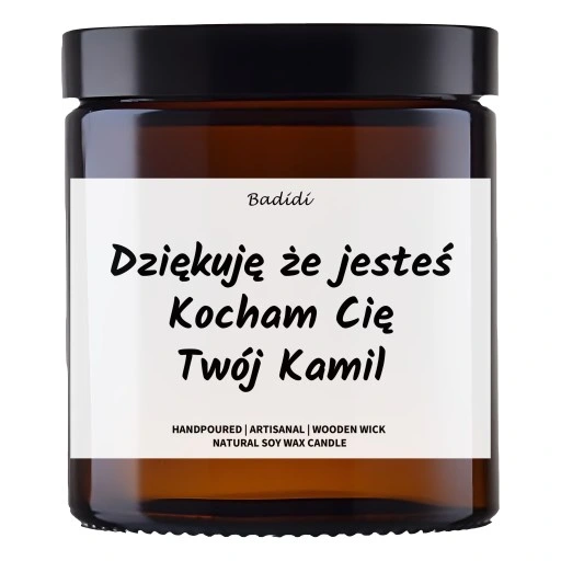 Personalizowana Świeca W Szkle Z Własnym Napisem - Upominek - Prezent 40h