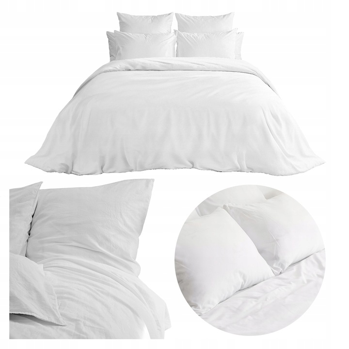 POŚCIEL HOTELOWA 160x200 cm BIAŁA BAWEŁNA 140 gr + POSZEWKA 70x80 cm