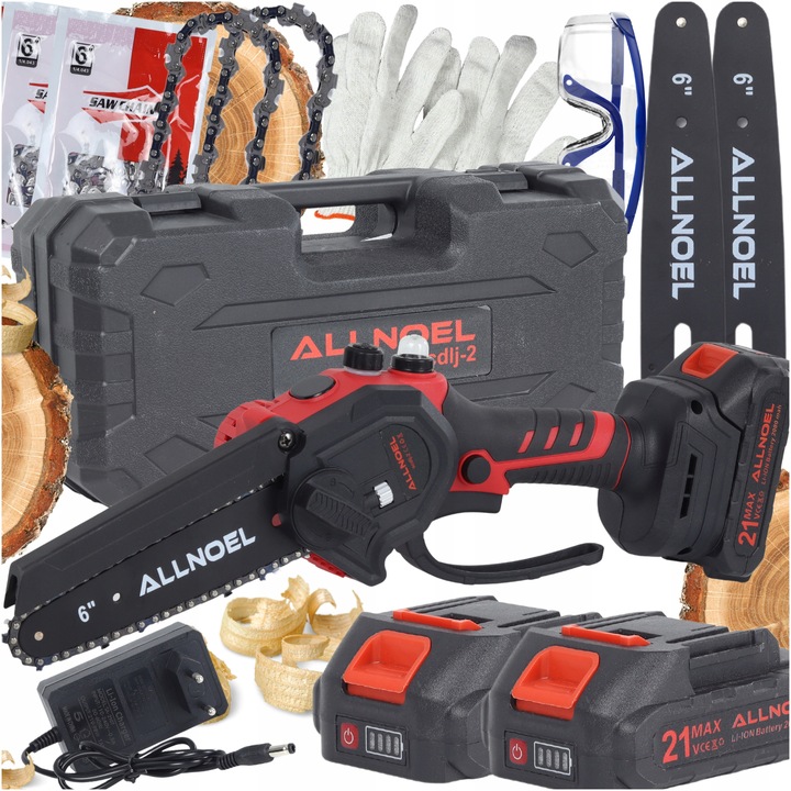 PIŁA ŁAŃCUCHOWA AKUMULATOROWA 21V PILARKA 6" 2x AKUMULATOR WALIZKA