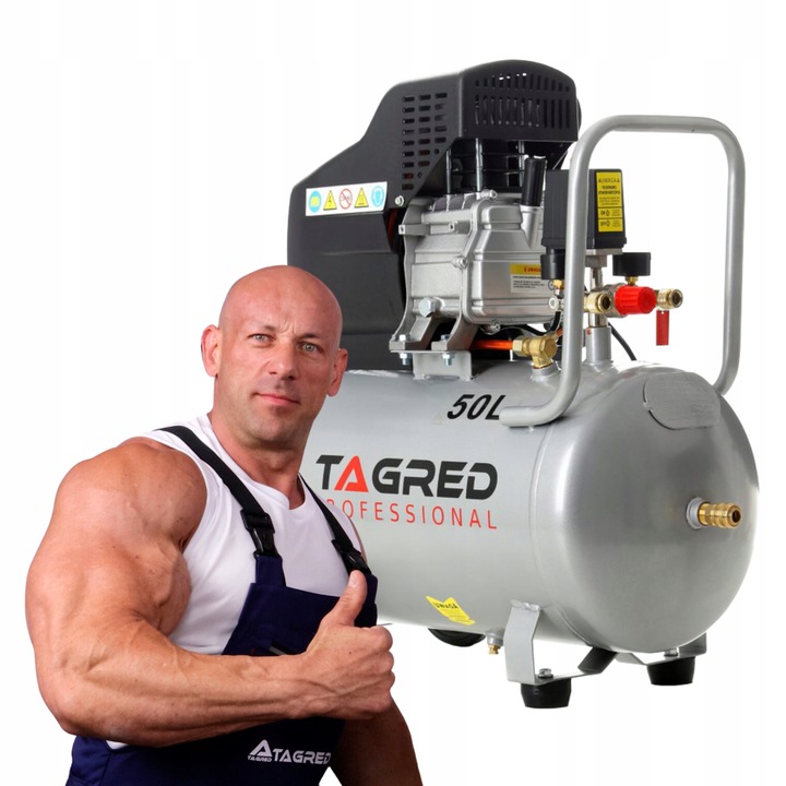 KOMPRESOR OLEJOWY SPRĘŻARKA 50L GRATIS ZESTAW 18w1