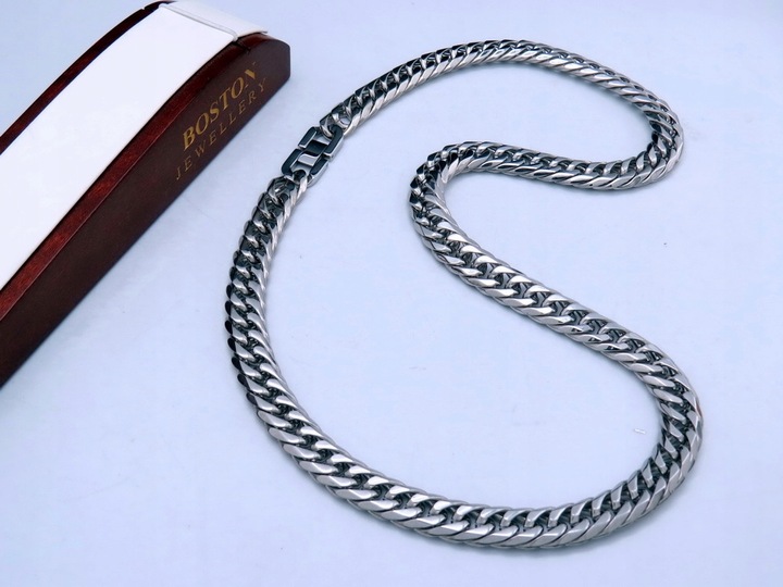 SREBRNY ŁAŃCUSZEK Z KRZYŻYKIEM STAL CHIRURGICZNA