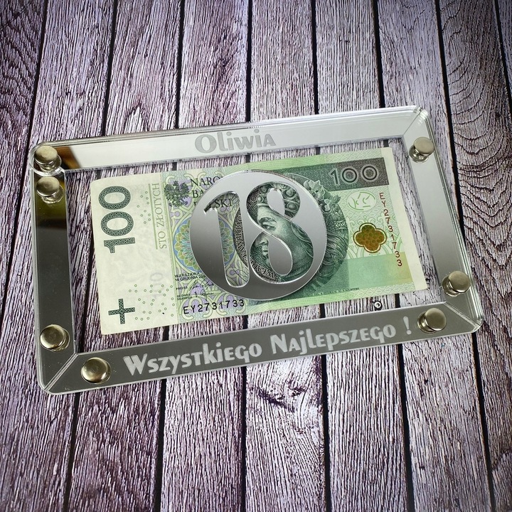 Srebrna Złota Koperta Kartka Pudełko Na Pieniądzę Urodziny 18 30 40