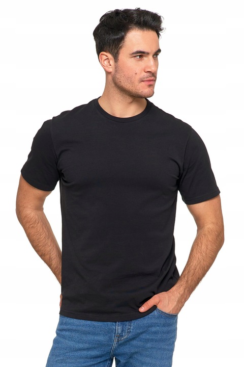 T-SHIRT MĘSKI KLASYCZNY Zestaw Gładka Koszulka Krótki Rękaw 3-PAK