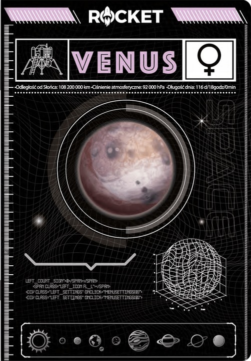 10X ZESZYT TOP 2000 A5 60 KARTEK, KRATKA +MARGINES, KOSMOS, PLANETY