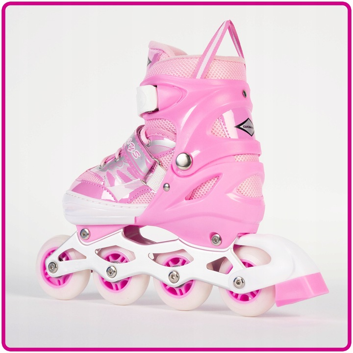 ROLKI REGULOWANE DLA DZIECI DZIEWCZYNKI 38-41 RÓŻOWE DZIECIĘCE MŁODZIEŻOWE