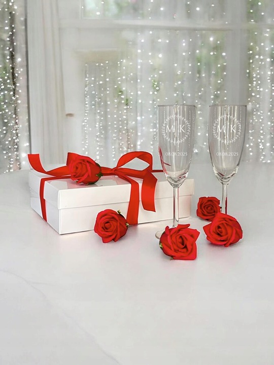 KIELISZKI DO SZAMPANA Z GRAWEREM ŚLUB PREZENT 2szt