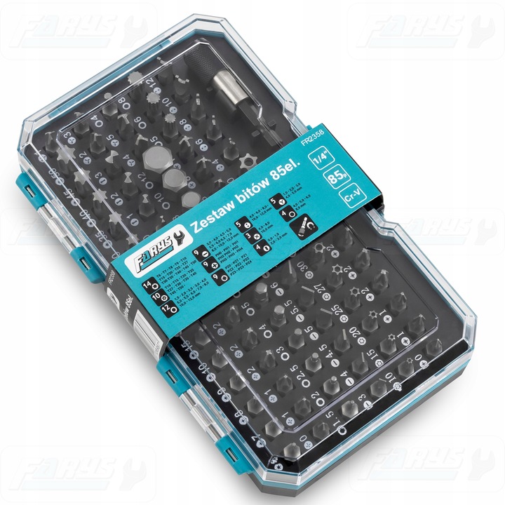 Zestaw bitów 85 el. TORX, IMBUS, SPLINE, PH, PZ, SL FR2358