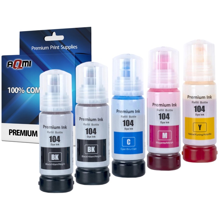 5x TUSZE 104 XL DO DRUKARKI EPSON ECOTANK ET-2710 ET-2715 ET-2720