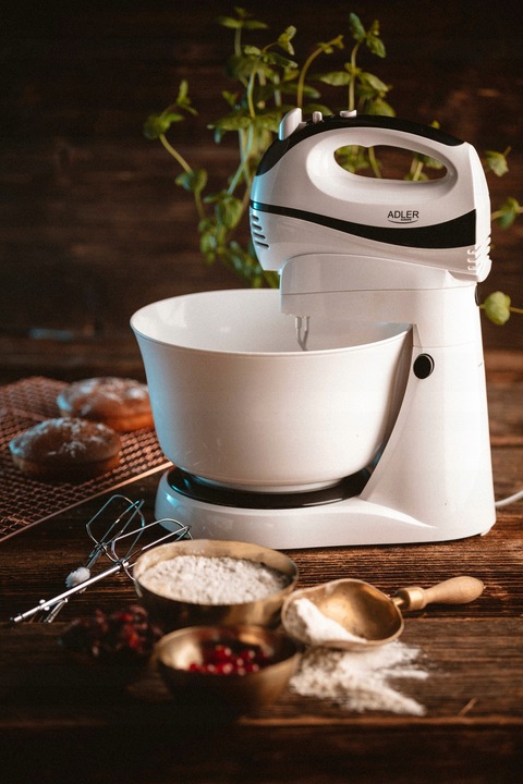 MIKSER RĘCZNY ROBOT KUCHENNY Z OBROTOWĄ MISĄ 3L 550W 5 PRĘDKOŚCI 2