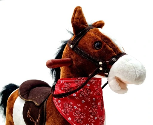 ŚPIEWAJĄCY KOŃ NA BIEGUNACH 74cm DUŻY BUJANY KONIK