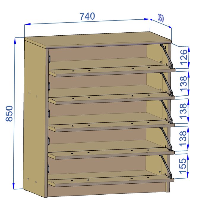 Szafka na buty 5S SONOMA regał na obuwie duża pojemna garderoba