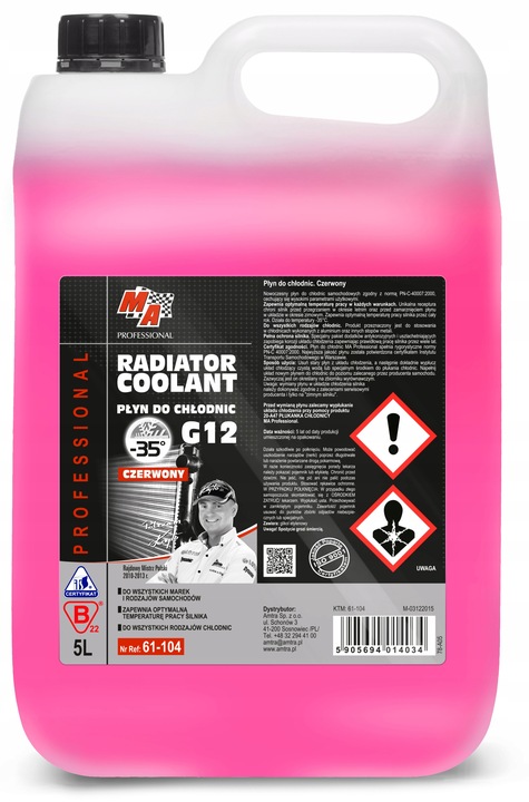 Płyn do chłodnic MA Professional G12 czerwony 5 l