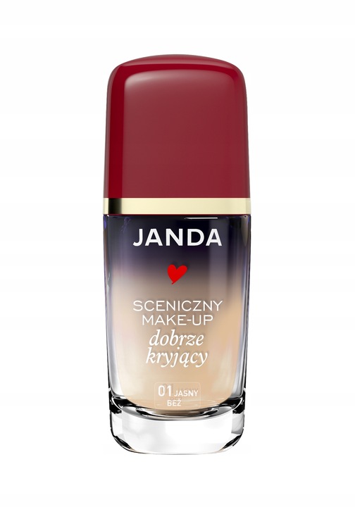 JANDA Make-up sceniczny kryjący 01 j.beż Fluid Bez efektu maski Wygładza