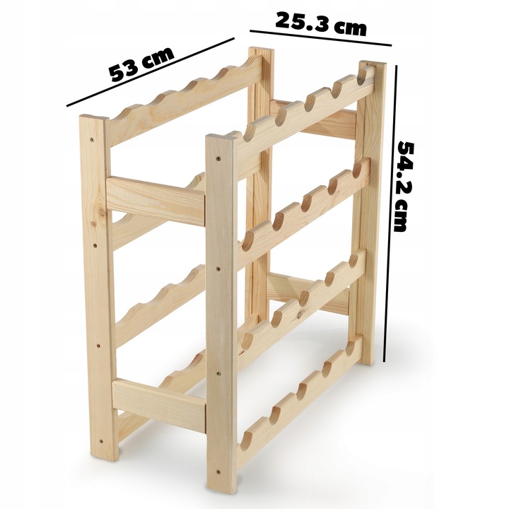 STOJAK REGAŁ NA WINO BUTELKI DREWNIANY 20 BUTELEK PÓŁKA NA ALKOHOL