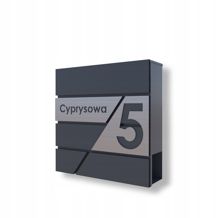 SKRZYNKA NA LISTY Z ADRESEM (tabliczka STAL nierdzewna LASER),, wzór
