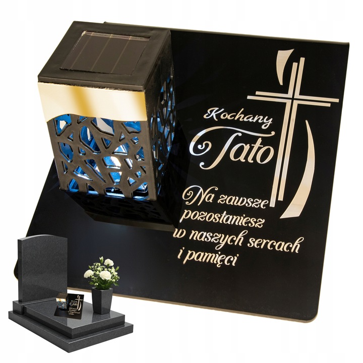 ZNICZ SOLARNY Wieczna Latarenka LED STATUETKA GRÓB lampka dla TATY