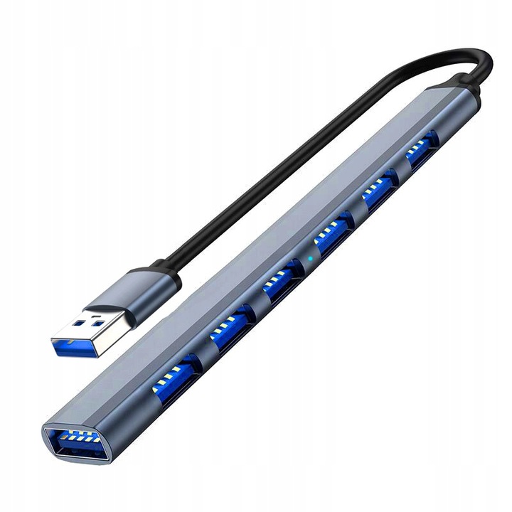 HUB USB 3.0 ROZDZIELACZ ROZGAŁĘŹNIK 7 PORTÓW 7X USB SLIM 7W1 AKTYWNY DRMZ