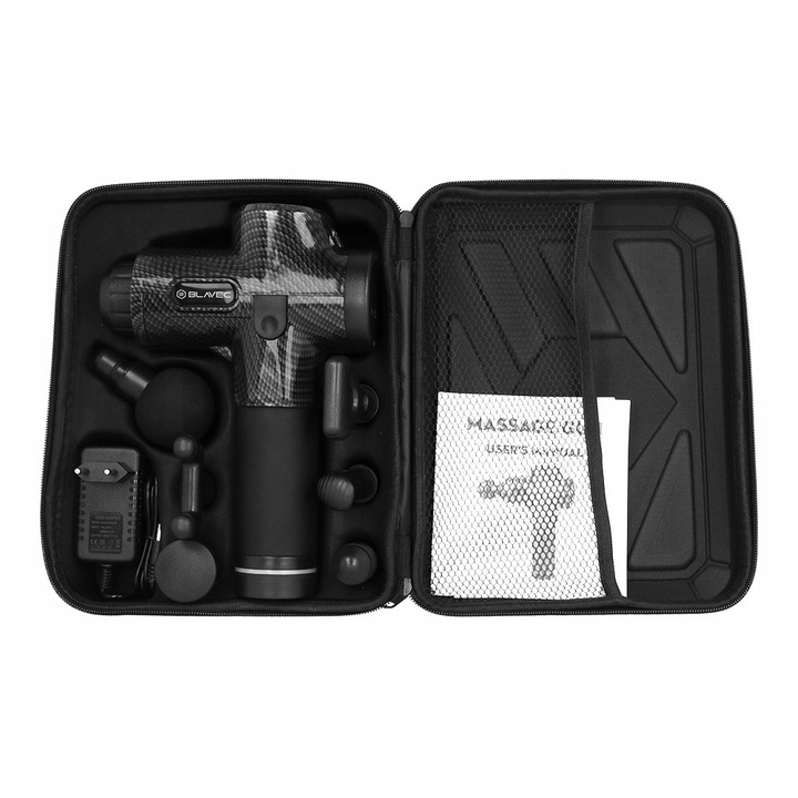 Pistolet Do Masażu Masażer Do Ciała Szyi Karku Pleców Stóp + 6 Końcówek Pro