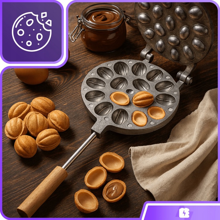 OPIEKACZ DO ORZESZKÓW CIASTEK NA ŚWIĘTA FORMA 16SZT PATELNIA