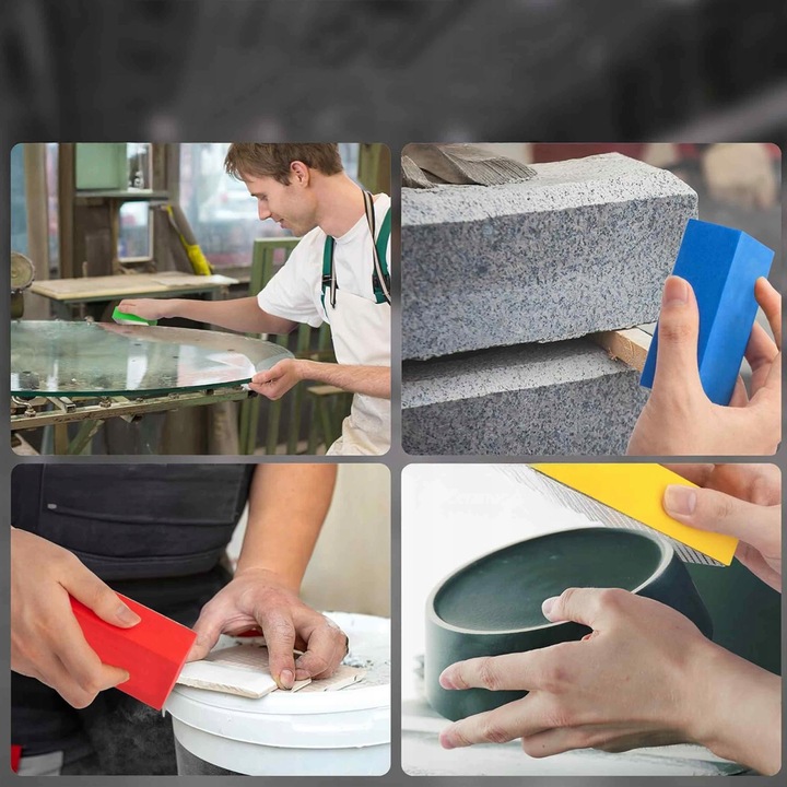 4 SZT DIAMENTOWA KOSTKA DO SZLIFOWANIA GRESU PŁYTEK 60# 100# 200# 400#