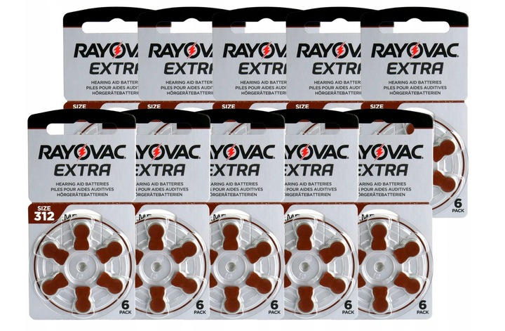 80x Baterie do aparatów słuchowych RAYOVAC 312