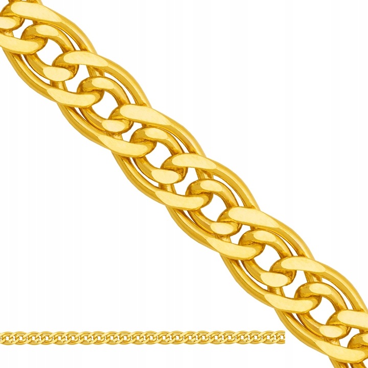 ZŁOTY ŁAŃCUSZEK 585 MODNY MONA LISA 50 cm + GRAWER