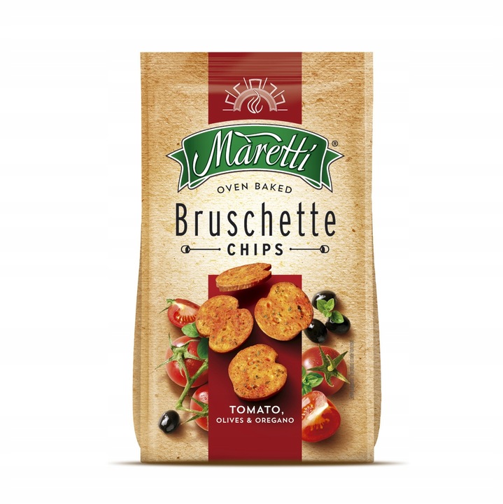 8x MIX Pieczone chlebowe krążki chipsy przekąska 70g Bruschette Maretti
