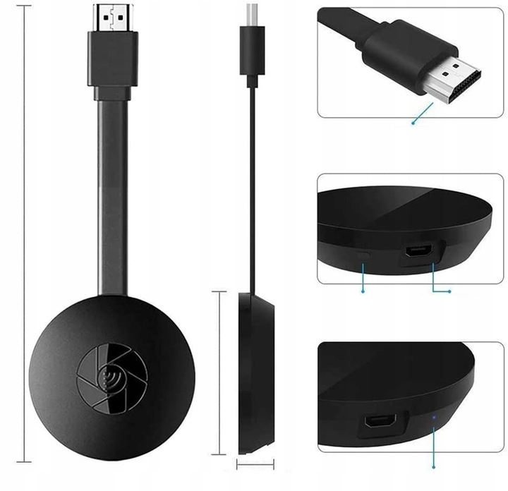 BEZPRZEWODOWY ADAPTER WIFI HDMI MIRRORSCREEN 2W1