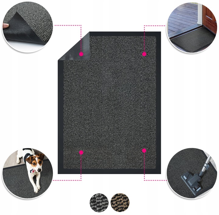 WYCIERACZKA POD DRZWI ZEWNĘTRZNA WEJŚCIOWA 80x120 DUŻA MATA DO BUTÓW