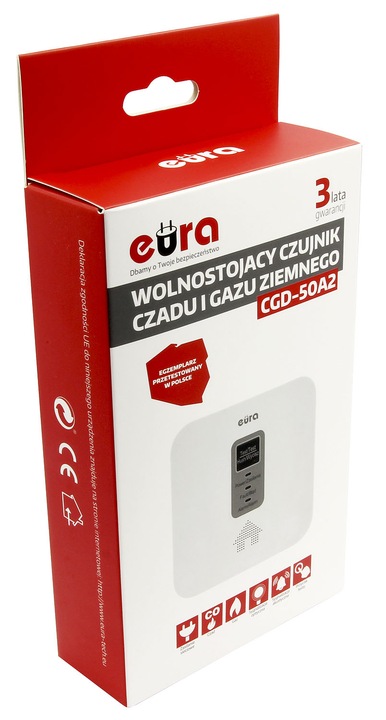 2w1 Czujnik Czadu Tlenku Węgla Gazu Ziemnego 230V