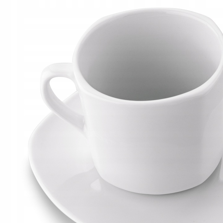Komplet FILIŻANEK do KAWY HERBATY Porcelanowe ze SPODKIEM Tadar 6x220 ml