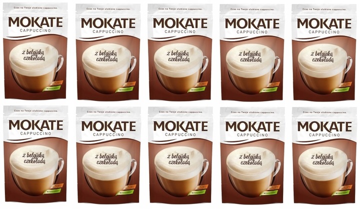 10x 110g MOKATE Cappuccino z belgijską czekoladą KARTON