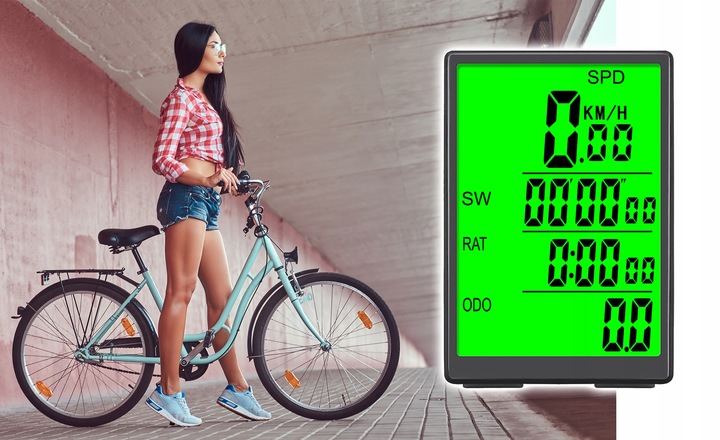 Bezprzewodowy Licznik Rowerowy Prędkościomierz Podświetlenie Do Roweru