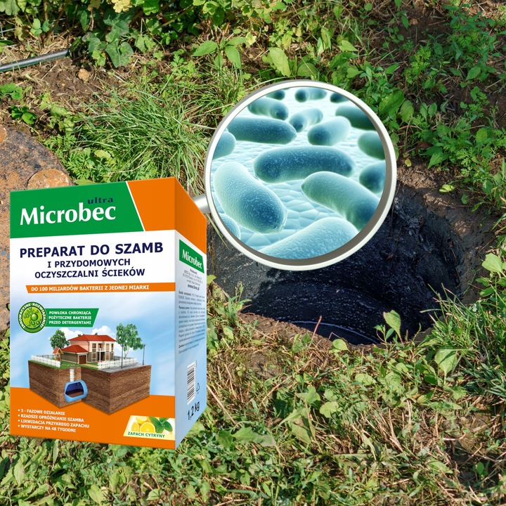 MICROBEC ULTRA Preparat Bakterie Do Szamba Aktywator Cytrynowe 1,2 KG