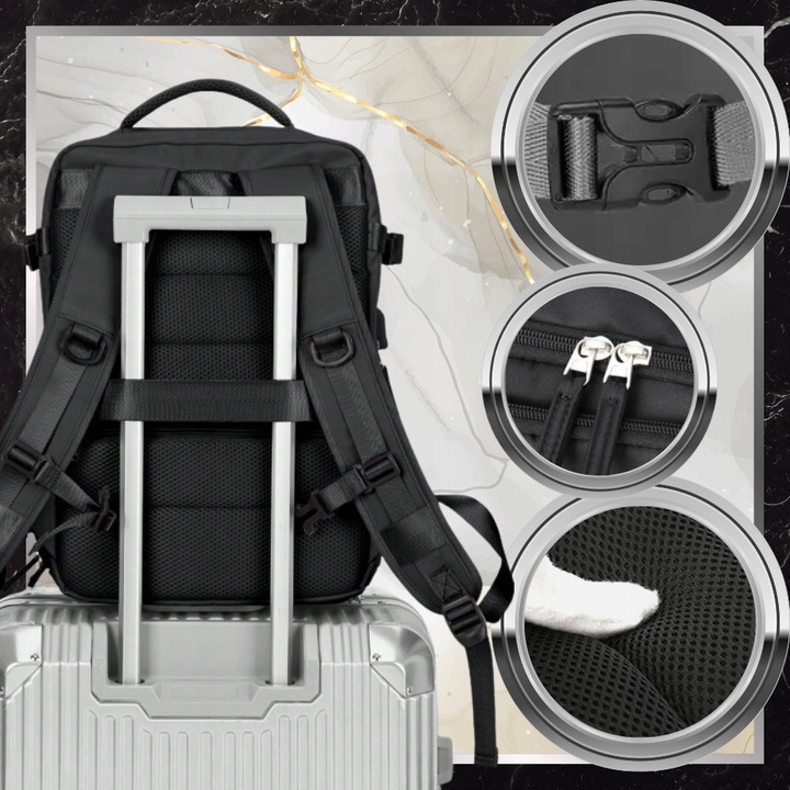 BAGAŻ Do Samolotu Torba A4 Pojemna Męska Podręczny Plecak Podróżny