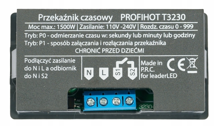 TIMER PROGRAMATOR PRZEKAŹNIK CZASOWY ZEGAR CZASÓWKA 230V 1500W T3230