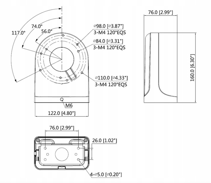 Dahua adapter ścienny DH-PFB203W Biały