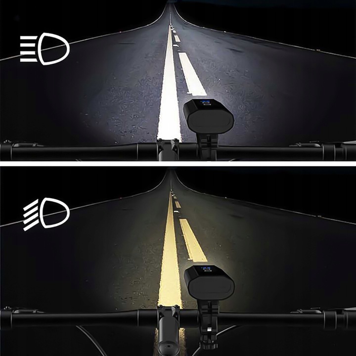 Mocna Lampka ROWEROWA Światło LED przód tył latarka 2600mAh ROWER ZESTAW