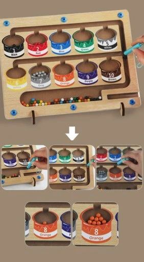 GRA DREWNIANY LABIRYNT NAUKA LICZENIA I KOLORÓW SORTER SUPER PREZENT