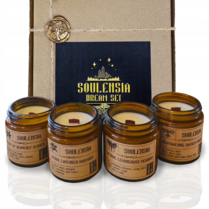 Świece Zapachowa Sojowe w Szkle, handmade, eco Zestaw 4x Świeczka 100