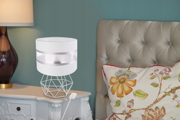 LAMPKA NOCNA STOŁOWA BIURKOWA LAMPA ABAŻUR LOFT E27 LED NOWOCZESNA