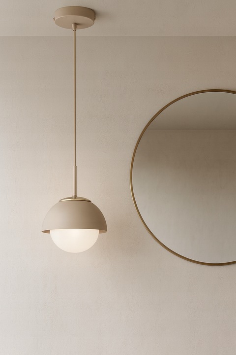 Lampa Sufitowa Wisząca Żyrandol Plafon Ecru Beż Cosmo