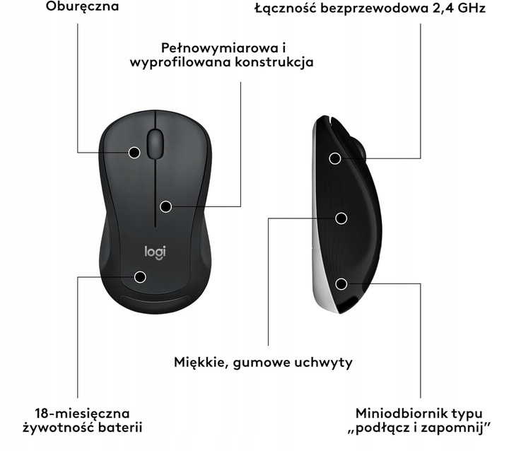 Zestaw Logitech MK540 Bezprzewodowy Klawiatura i Mysz QWERTY czarny